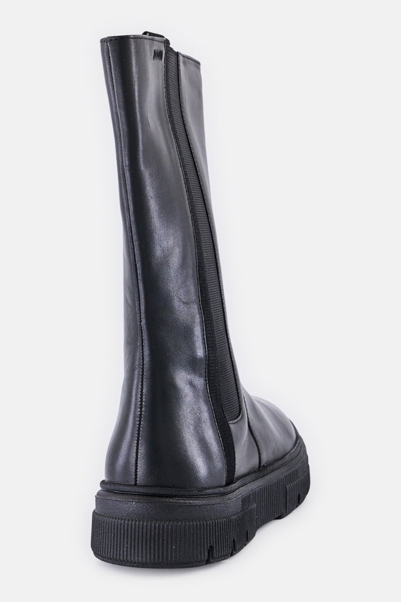 GEOX Women Isotte Zipper Closure Knee Length Boots, Black - Image 3